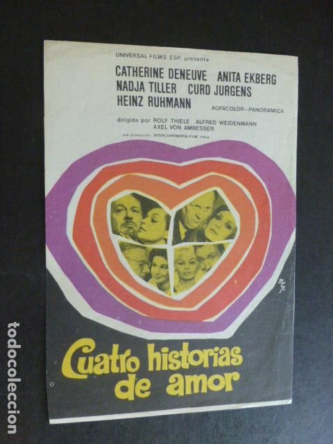 Cine: CUATRO HISTORIAS DE AMOR PROGRAMA DE MANO SIN PUBLICIDAD - Foto 1