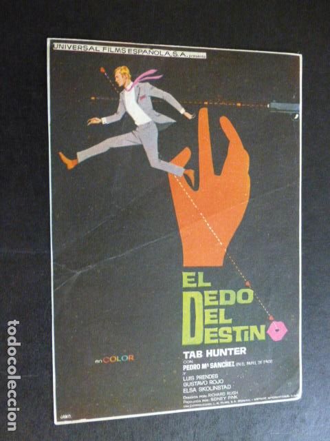 Cine: EL DEDO DEL DESTINO PROGRAMA DE MANO SIN PUBLICIDAD - Foto 1