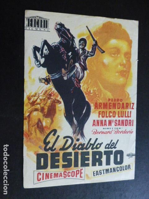Cine: EL DIABLO DEL DESIERTO PROGRAMA DE MANO SIN PUBLICIDAD - Foto 1