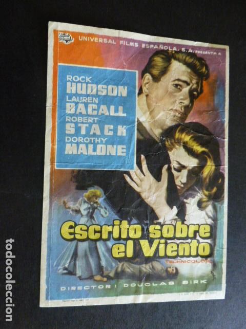 Cine: ESCRITO SOBRE EL VIENTO PROGRAMA DE MANO SIN PUBLICIDAD - Foto 1