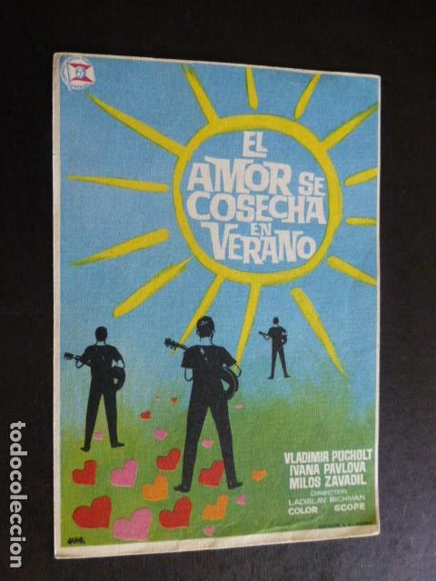 Cine: EL AMOR SE COSECHA EN VERANO PROGRAMA DE MANO SIN PUBLICIDAD - Foto 1