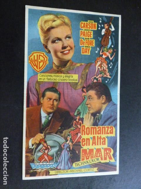Cine: ROMANZA EN ALTA MAR PROGRAMA DE MANO SIN PUBLICIDAD - Foto 1