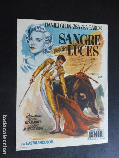 Cine: SANGRE Y LUCES PROGRAMA DE MANO SIN PUBLICIDAD - Foto 1
