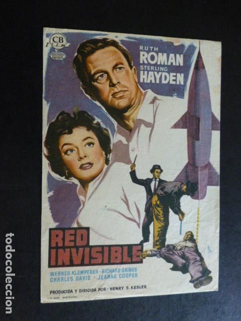 Cine: RED INVISIBLE PROGRAMA DE MANO SIN PUBLICIDAD - Foto 1