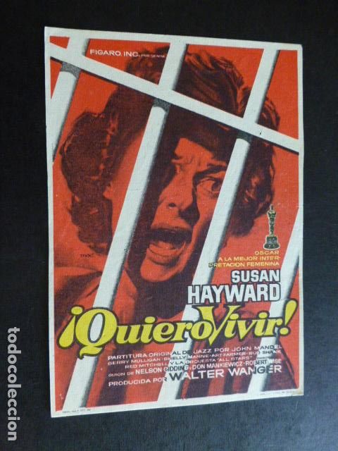 Cine: &iexcl;QUIERO VIVIR! PROGRAMA DE MANO SIN PUBLICIDAD - Foto 1