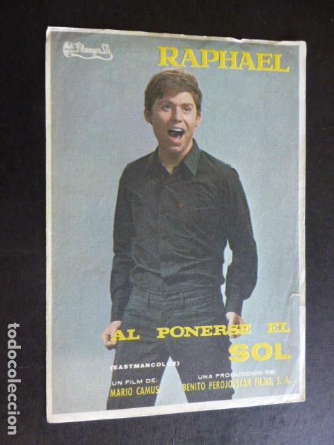 Cine: RAPHAEL AL PONERSE EL SOL PROGRAMA DE MANO SIN PUBLICIDAD - Foto 1