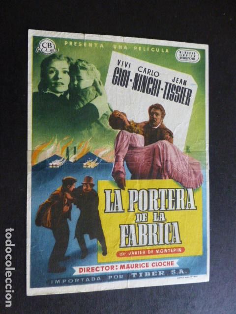 Cine: LA PORTERA DE LA FABRICA PROGRAMA DE MANO SIN PUBLICIDAD - Foto 1