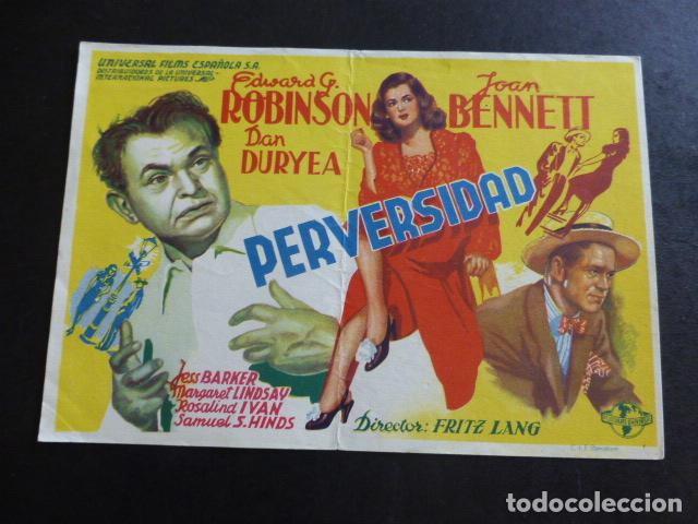 Cine: PERVERSIDAD PROGRAMA DE MANO SIN PUBLICIDAD - Foto 1