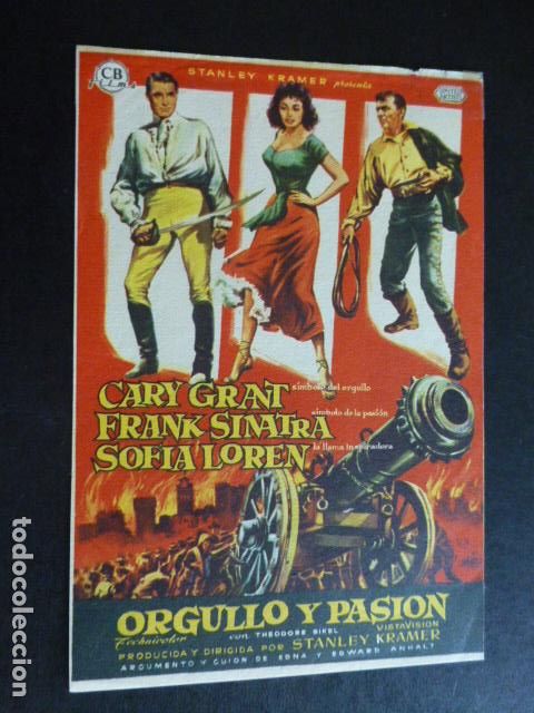 Cine: ORGULLO Y PASION PROGRAMA DE MANO SIN PUBLICIDAD - Foto 1