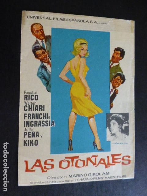 Cine: LAS OTO&Ntilde;ALES PROGRAMA DE MANO SIN PUBLICIDAD - Foto 1
