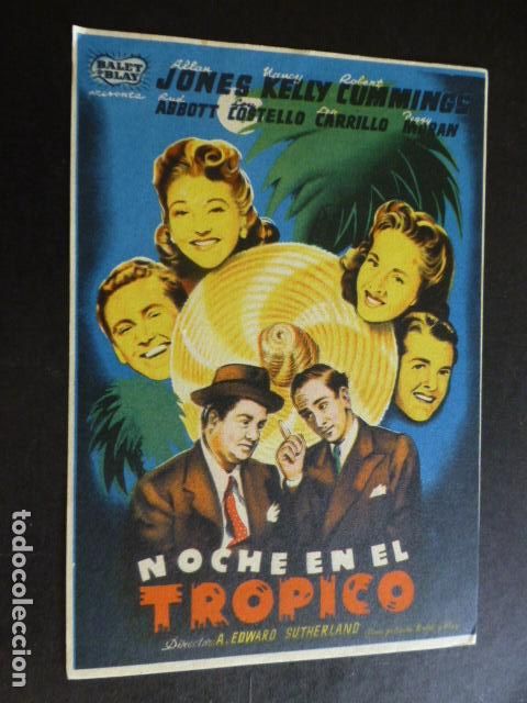 Cine: NOCHE EN EL TROPICO PROGRAMA DE MANO SIN PUBLICIDAD - Foto 1
