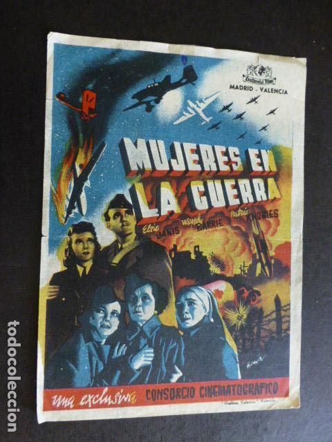 Cine: MUJERES EN LA GUERRA PROGRAMA DE MANO SIN PUBLICIDAD - Foto 1