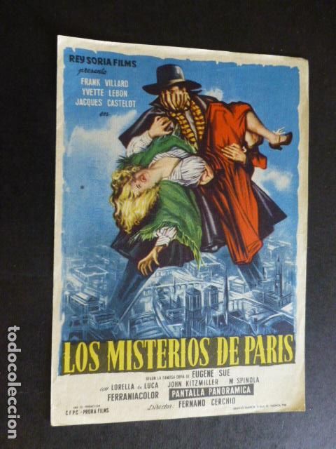 Cine: LOS MISTERIOS DE PARIS PROGRAMA DE MANO SIN PUBLICIDAD - Foto 1