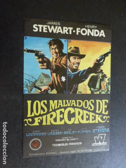 Cine: LOS MALVADOS DE FIRE CREEK PROGRAMA DE MANO SIN PUBLICIDAD - Foto 1