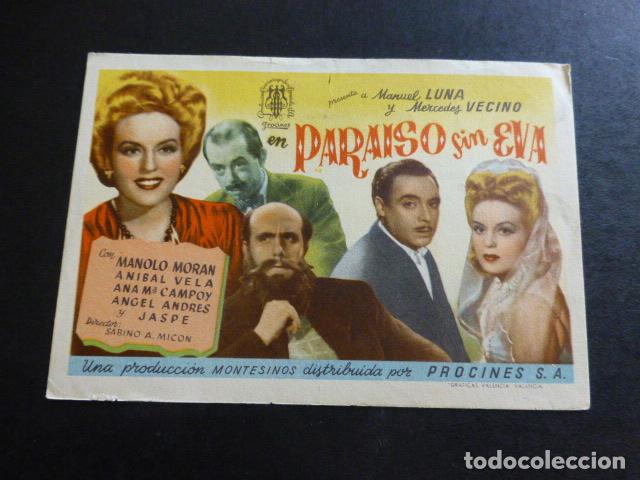 Cine: PARAISO SIN EVA PROGRAMA DE MANO SIN PUBLICIDAD - Foto 1