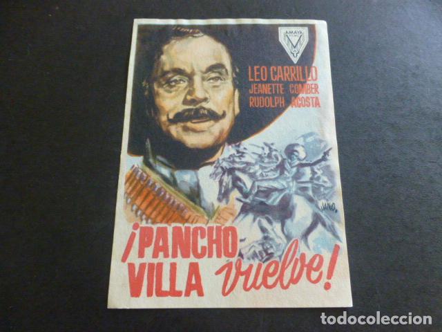 Cine: &iexcl;PANCHO VILLA VUELVE! PROGRAMA DE MANO SIN PUBLICIDAD - Foto 1
