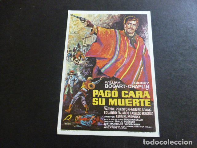 Cine: PAG&Oacute; CARA SU MUERTE PROGRAMA DE MANO SIN PUBLICIDAD - Foto 1