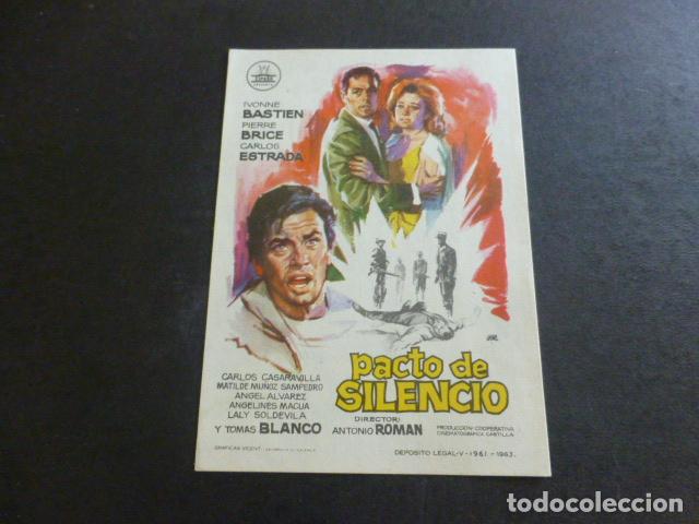 Cine: PACTO DE SILENCIO PROGRAMA DE MANO SIN PUBLICIDAD - Foto 1