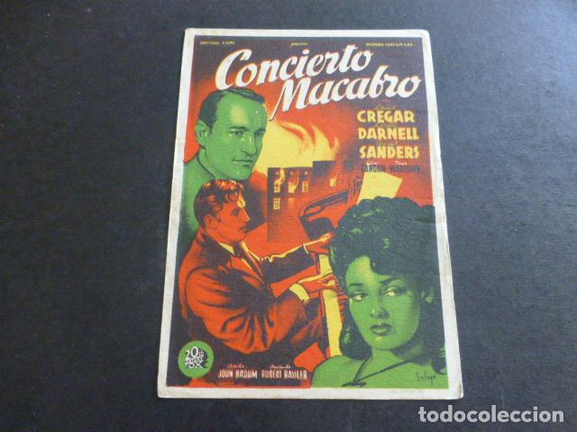 Cine: CONCIERTO MACABRO PROGRAMA DE MANO SIN PUBLICIDAD - Foto 1
