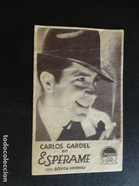 Cine: ESPERAME CARLOS GARDEL PROGRAMA DE CINE PUBLICIDAD 1933 - Foto 1