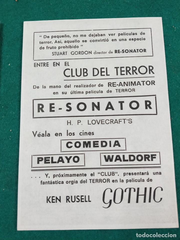 Cine: PROGRAMA DE CINE RE-SONATOR (LOVECRAFTS) CON PUBLICIDAD. - Foto 2