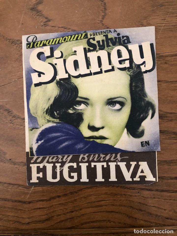 Cine: PROGRAMA DOBLE FUGITIVA, SYLVIA SIDNEY. - Foto 1