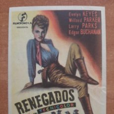 Folhetos de mão de filmes antigos de cinema: PROGRAMA DE MANO :RENEGADOS. Lote 361254105