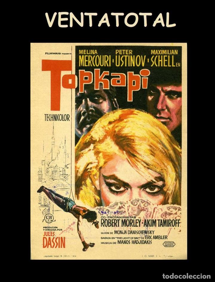 Cine: FOLLETO DE MANO ORIGINAL A&Ntilde;O 1964 TOPKAPI - Foto 1