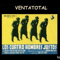 Cine: FOLLETO DE MANO DOBLE ORIGINAL AÑO 1939 LOS CUATRO HOMBRES JUSTOS. Lote 361556340