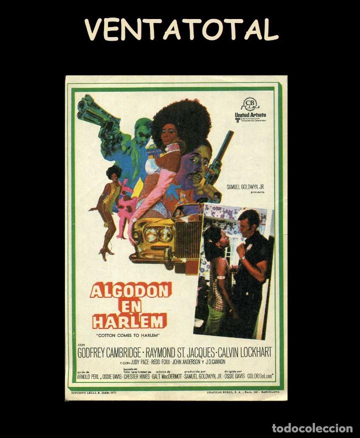 Cine: FOLLETO DE MANO ORIGINAL A&Ntilde;O 1970 ALGODON EN HARLEM - Foto 1