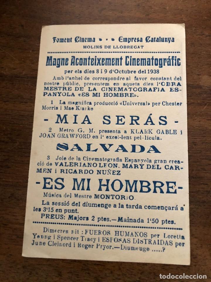 Cine: PROGRAMA DE MANO ES MI HOMBRE. PROGRAMACI&Oacute;N DE 1938, GUERRA CIVIL. - Foto 2