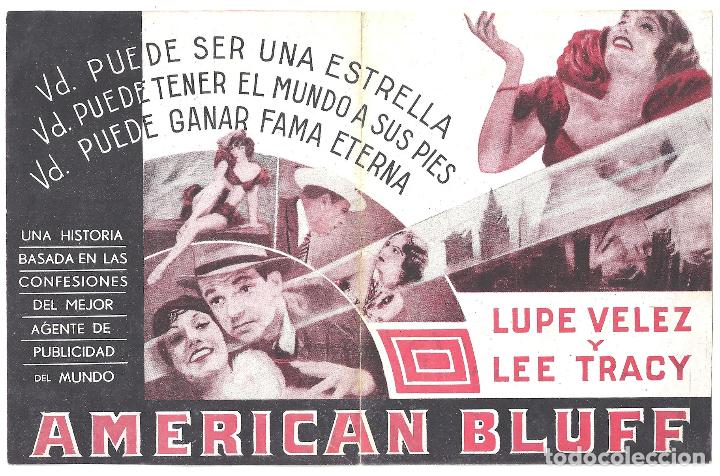 Cine: PTCC2 09 AMERICAN BLUFF PROGRAMA DOBLE RKO LUPE VELEZ LEE TRACY - Foto 2