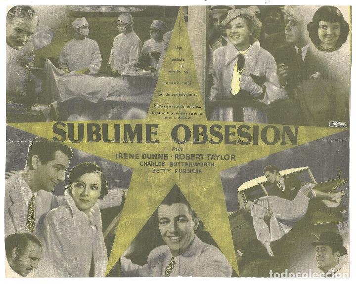 Cine: PTCC 162 SUBLIME OBSESION PROGRAMA DOBLE grande UNIVERSAL IRENE DUNNE ROBERT TAYLOR - Foto 2