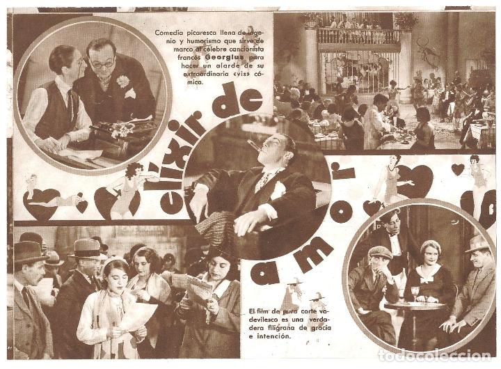 Cine: PTCC2 10 ELIXIR DE AMOR PROGRAMA DOBLE CINAES GEORGIUS FERNANDEL JACQUELINE JACQUET - Foto 2