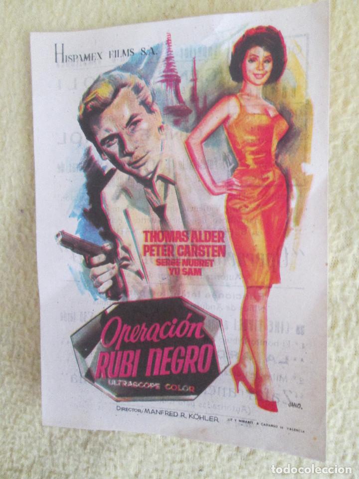 Cine: PROGRAMA DE CINE. S/P. OPERACION RUBI NEGRO 1965 - Foto 1