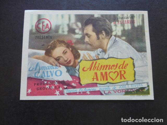 Cine: ABISMOS DE AMOR PROGRAMA DE MANO SIN PUBLICIDAD - Foto 1
