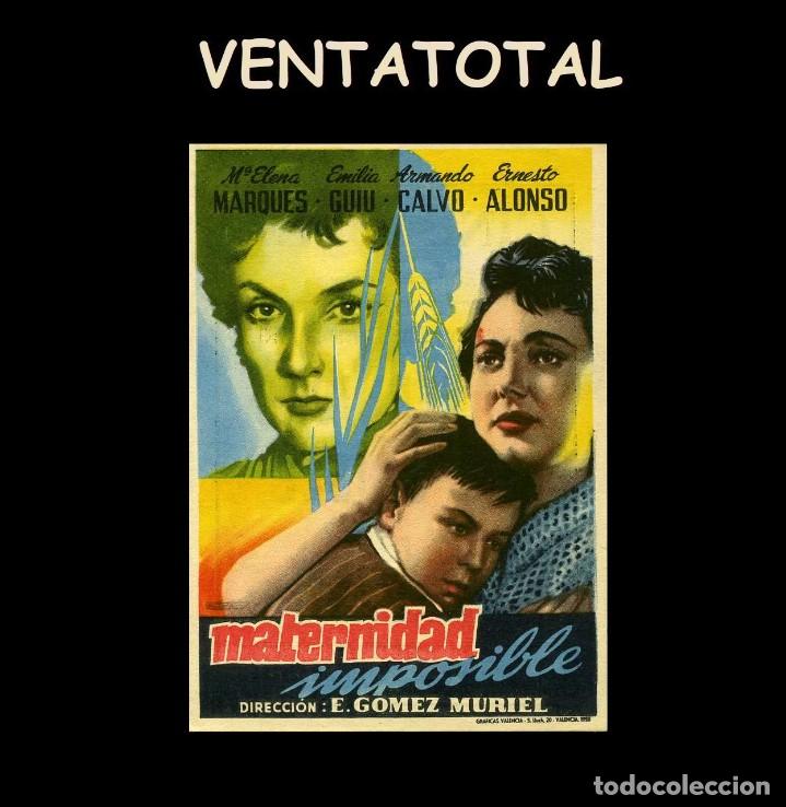 Cine: FOLLETO DE MANO ORIGINAL A&Ntilde;O 1955 MATERNIDAD - Foto 1