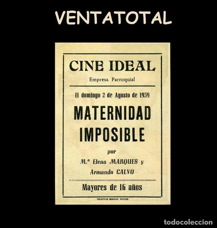 Cine: FOLLETO DE MANO ORIGINAL A&Ntilde;O 1955 MATERNIDAD - Foto 2