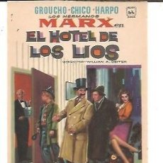 Cine: PROGRAMA CINE EL HOTEL DE LOS LIOS GROUCHO CHICO HARPO MARX. Lote 363048145