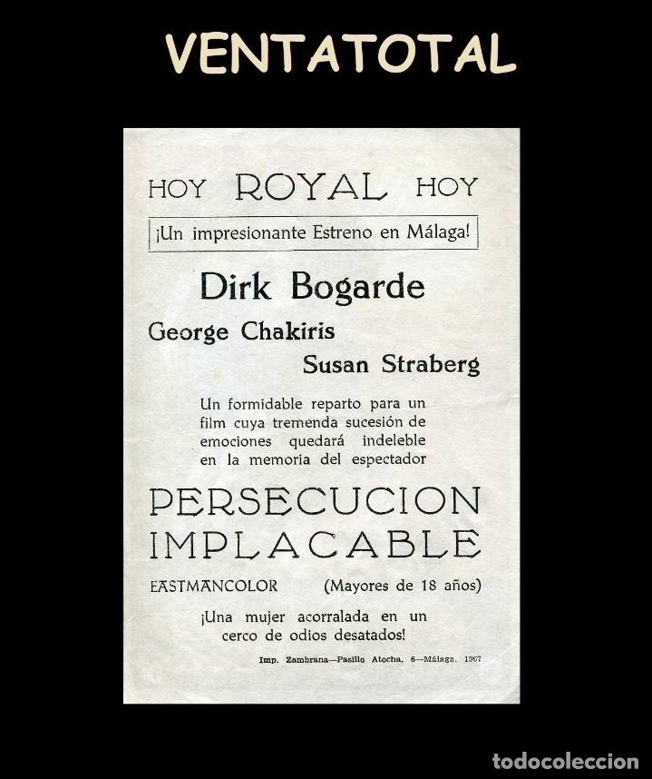 Cine: FOLLETO DE MANO ORIGINAL A&Ntilde;O 1964 PERSECUCION IMPLACABLE - Foto 2