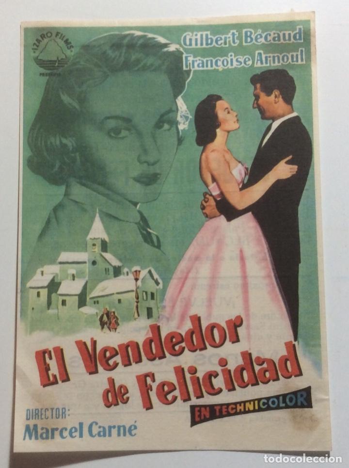 Cine: FOLLETO DE MANO EL VENDEDOR DE FELICIDAD. PUBLICIDAD MONUMENTAL CINEMA