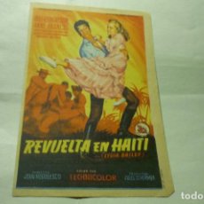 Cine: PROGRAMA REVUELTA EN HAITI .- ANNE FRANCIS,.PUBLICIDAD CERVANTES.-VILLAGARCIA??. Lote 363603630