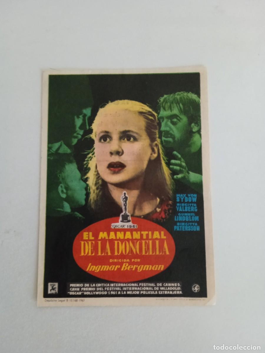  Foglietti di film di film antichi di cinema: El manantial de la doncella con publicidad Cine Centro Espa&ntilde;ol