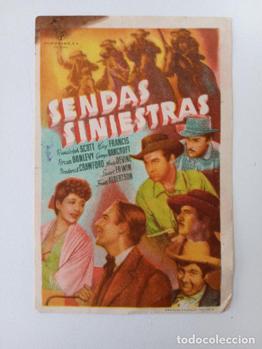 Cine: FOLLETO DE MANO DE CINE. SENDAS SINIESTRAS - Foto 1