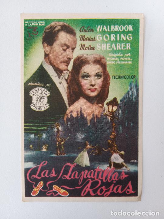 Cinema: FOLLETO DE MANO DE CINE. LAS ZAPATILLAS ROJAS. ANT&Oacute;N WALBROOK, MARIUS GORING, MOIRA SHEARER