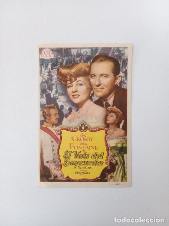 Cinema: FOLLETO DE MANO DE CINE. EL VALS DEL EMPERADOR. BING CROSBY, JOAN FONTAINE