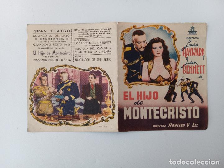 Flyers Publicitaires de Films Anciens: FOLLETO DE MANO DE CINE. EL HIJO DE MONTECRISTO. LOUIS HAYWARD, JOAN BENNETT