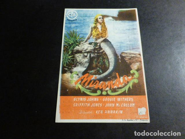 Cine: MIRANDA PROGRAMA DE MANO PUBLICIDAD CINEMA ALHAMBRA - Foto 1