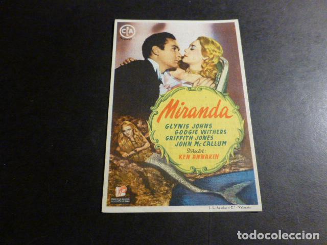 Cine: MIRANDA PROGRAMA DE MANO PUBLICIDAD CINE TEATRO CARMEN - Foto 1