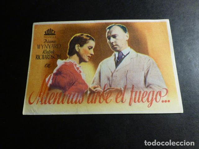 Cine: MIENTRAS ARDE EL FUEGO PROGRAMA DE MANO PUBLICIDAD CINE ORIENTE - Foto 1
